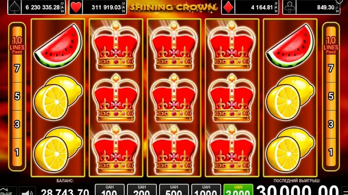 Shining Crown slot gratis cu trei role pline de coroane